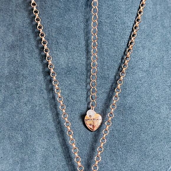 Betsey Johnson “Not Your Babe” Heart Necklace in Rose Gold - Picture 6 of 7